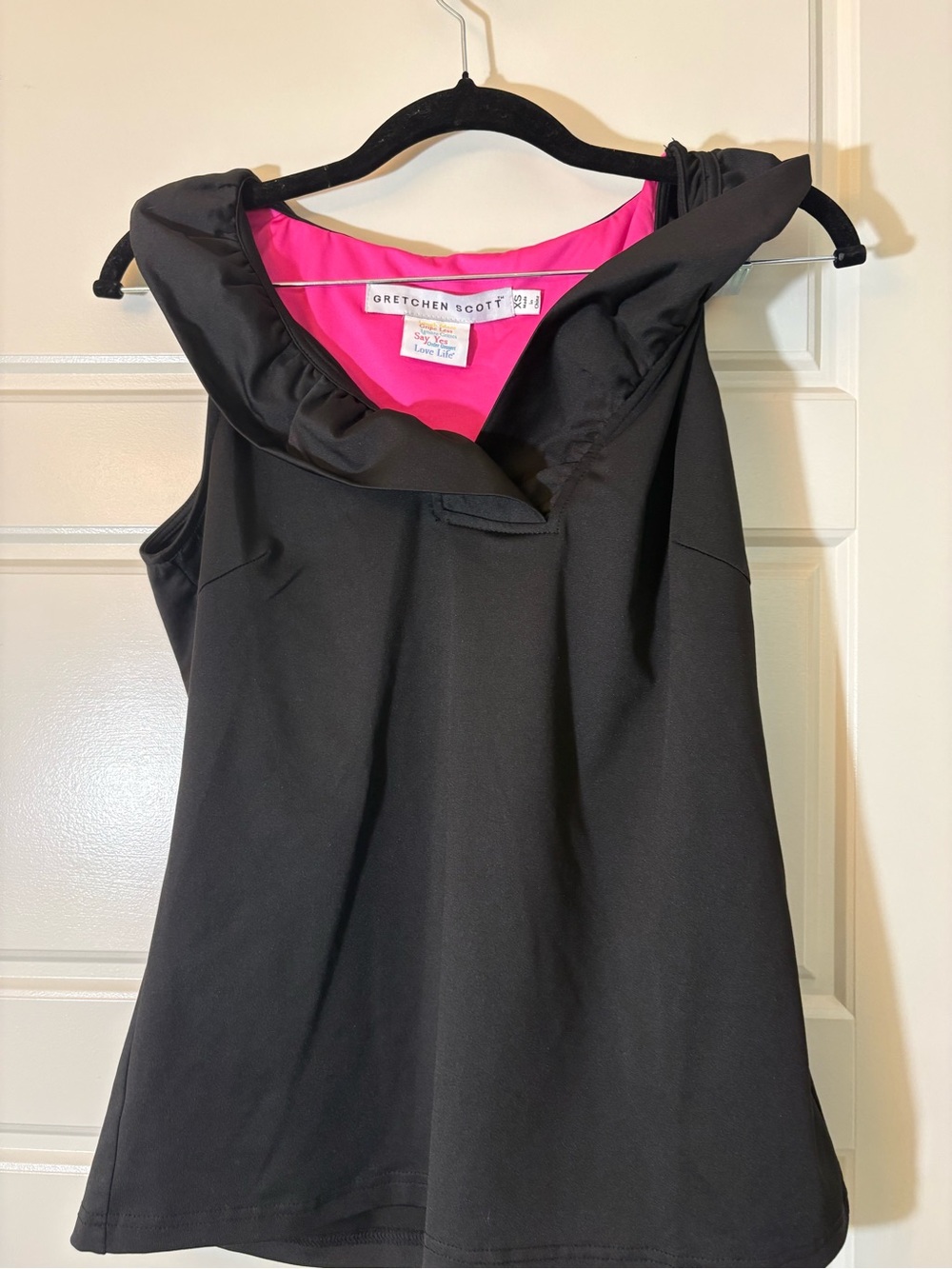 Gretchen Scott Black Shell with Bright Pink Interior